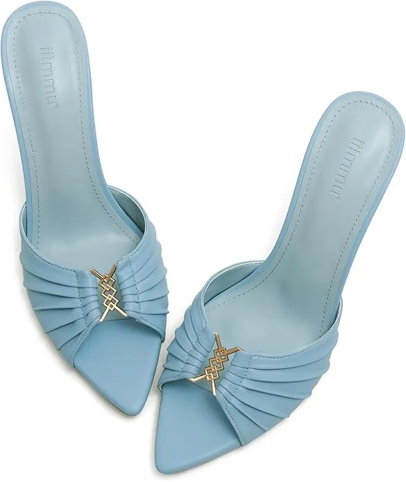 Blue Satin Mules - Product Image Needed
